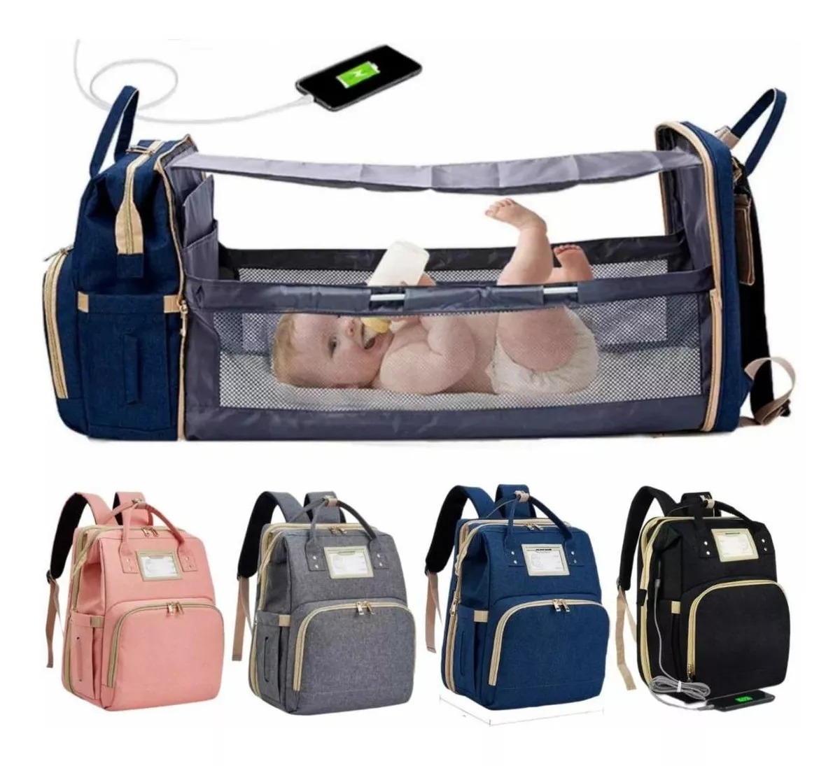 Miniatura 3 de Pañalera Cuna con Techo Y Broche delujo